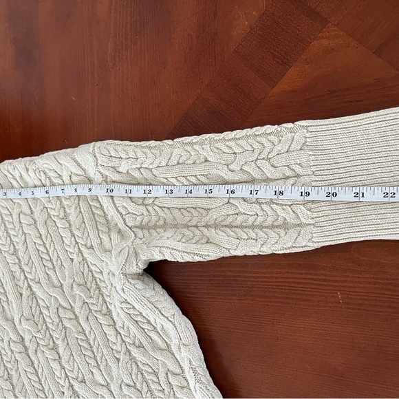 (S) Zara Women’s Cable Knit Sweater Turtleneck Cream Oversized - Picture 5 of 8